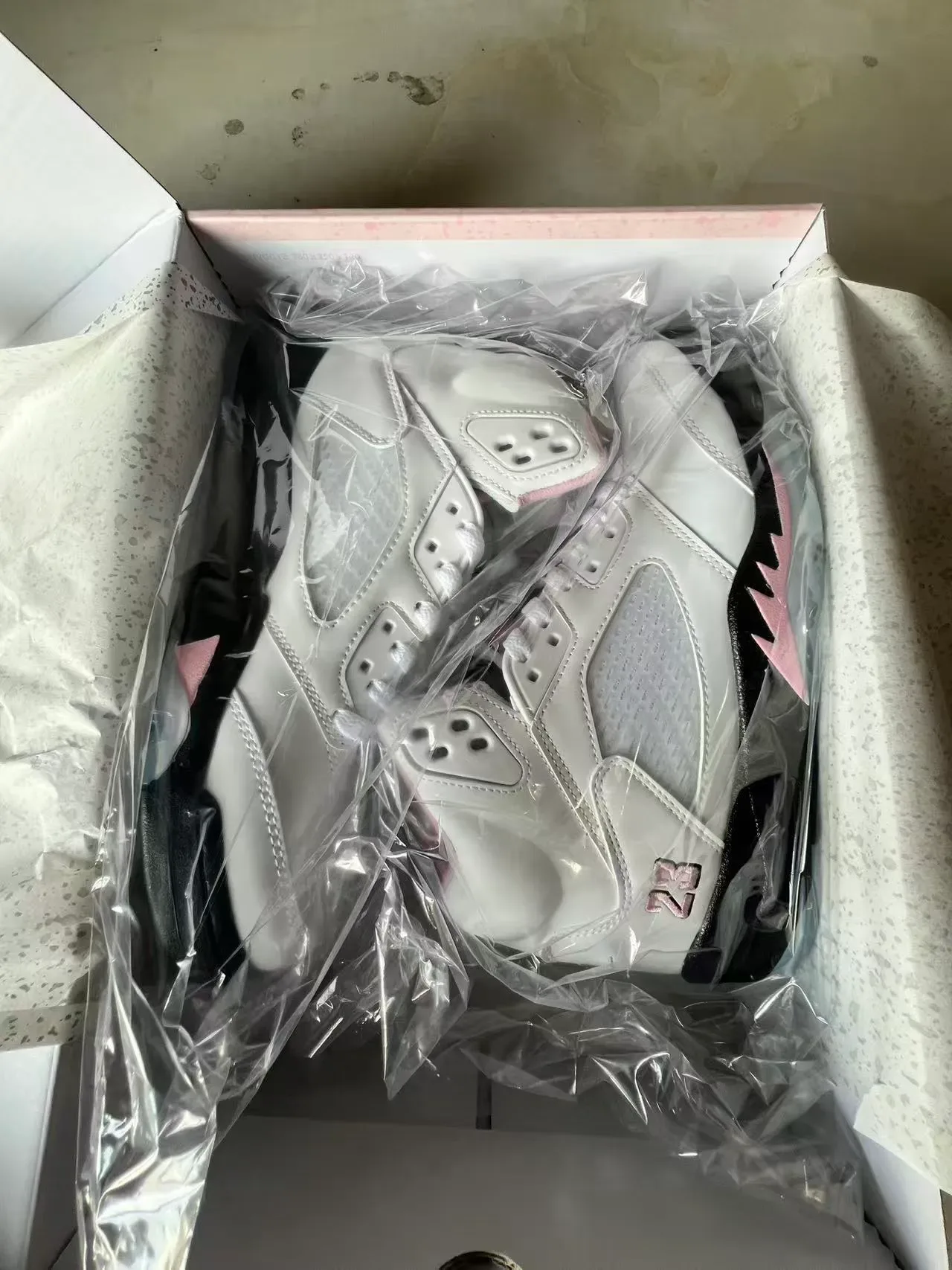 Air Jordan 5 White Black Pink Basketball Shoes 9