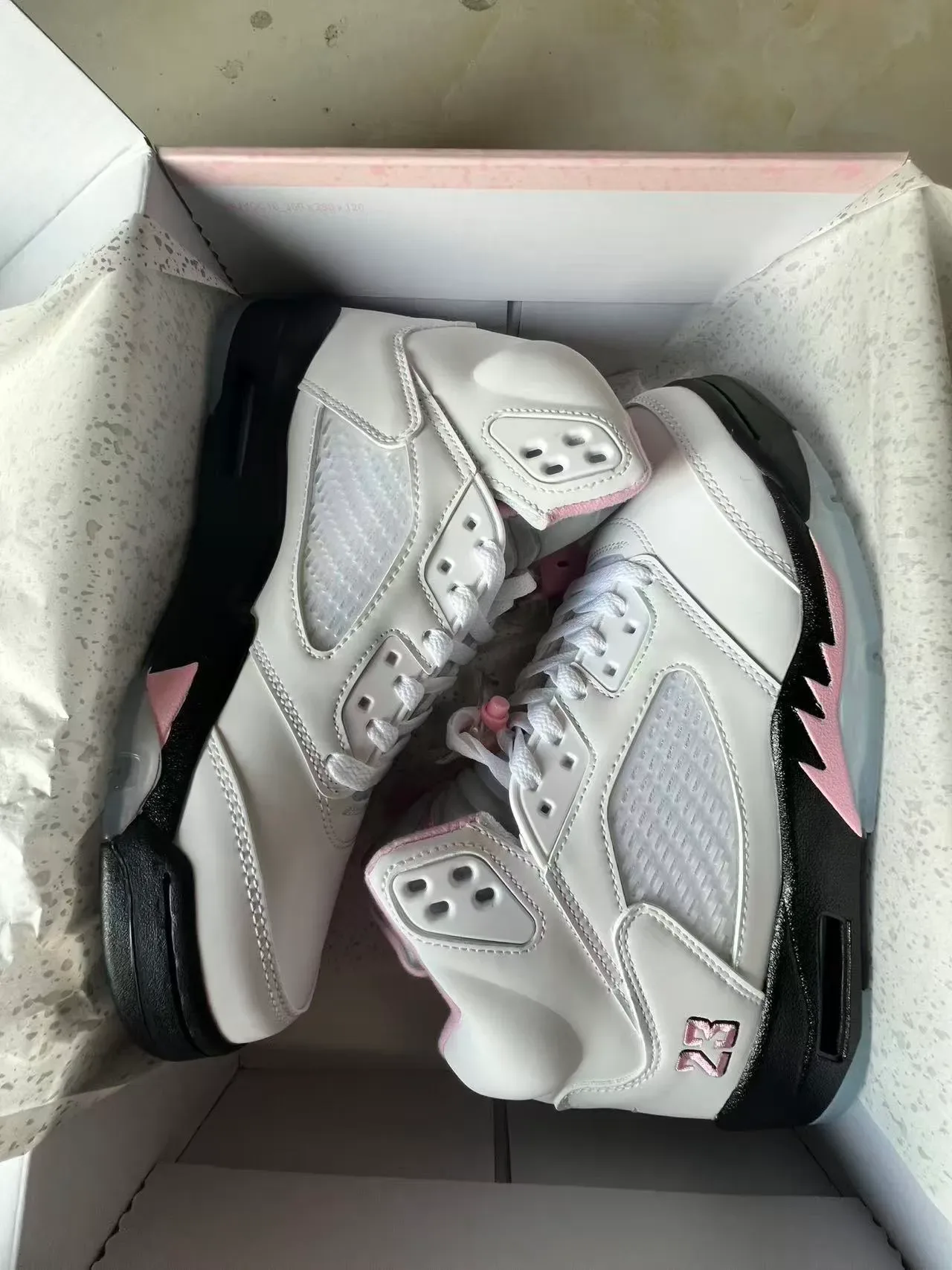 Air Jordan 5 White Black Pink Basketball Shoes 10