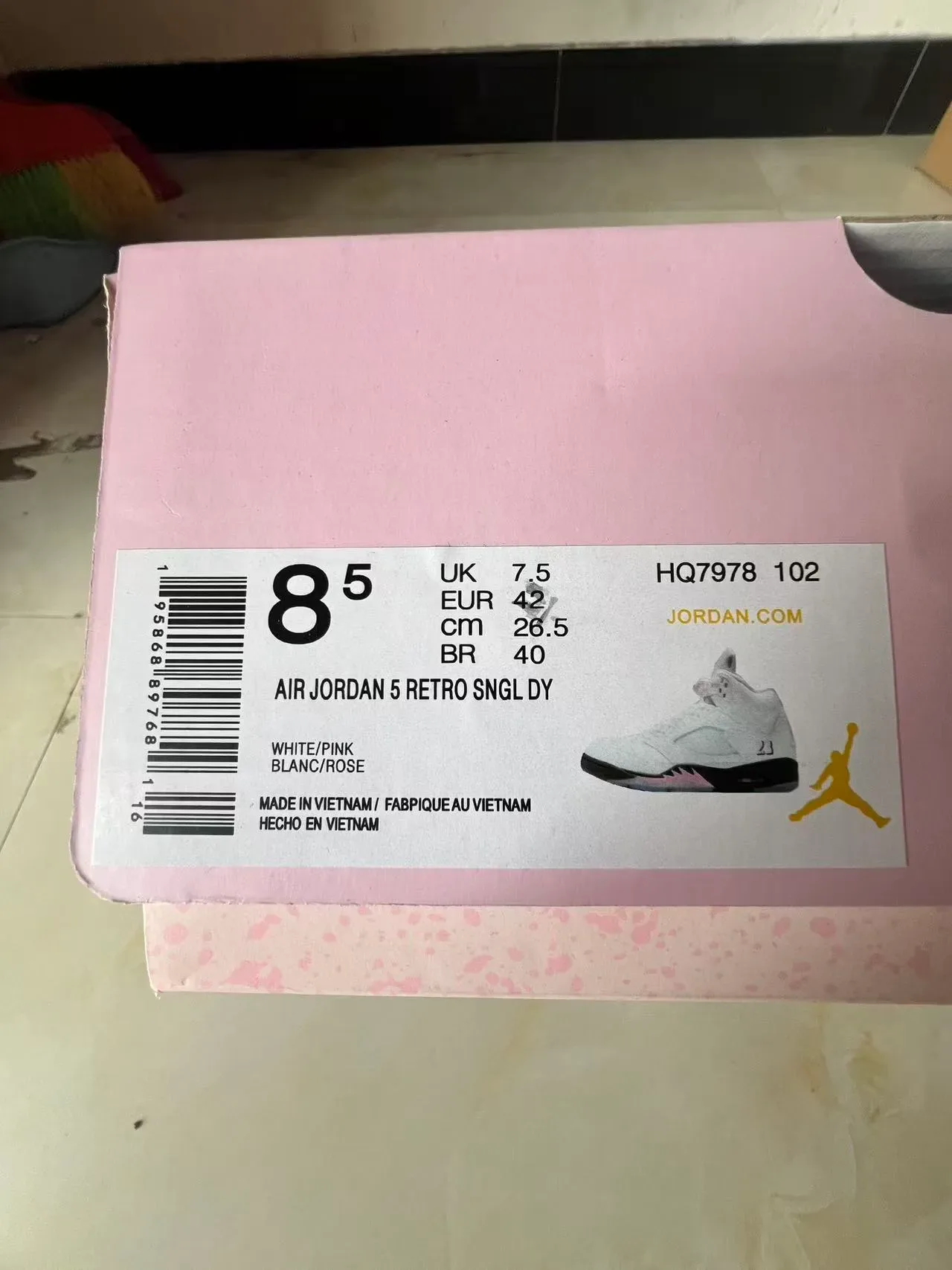 Air Jordan 5 White Black Pink Basketball Shoes 11