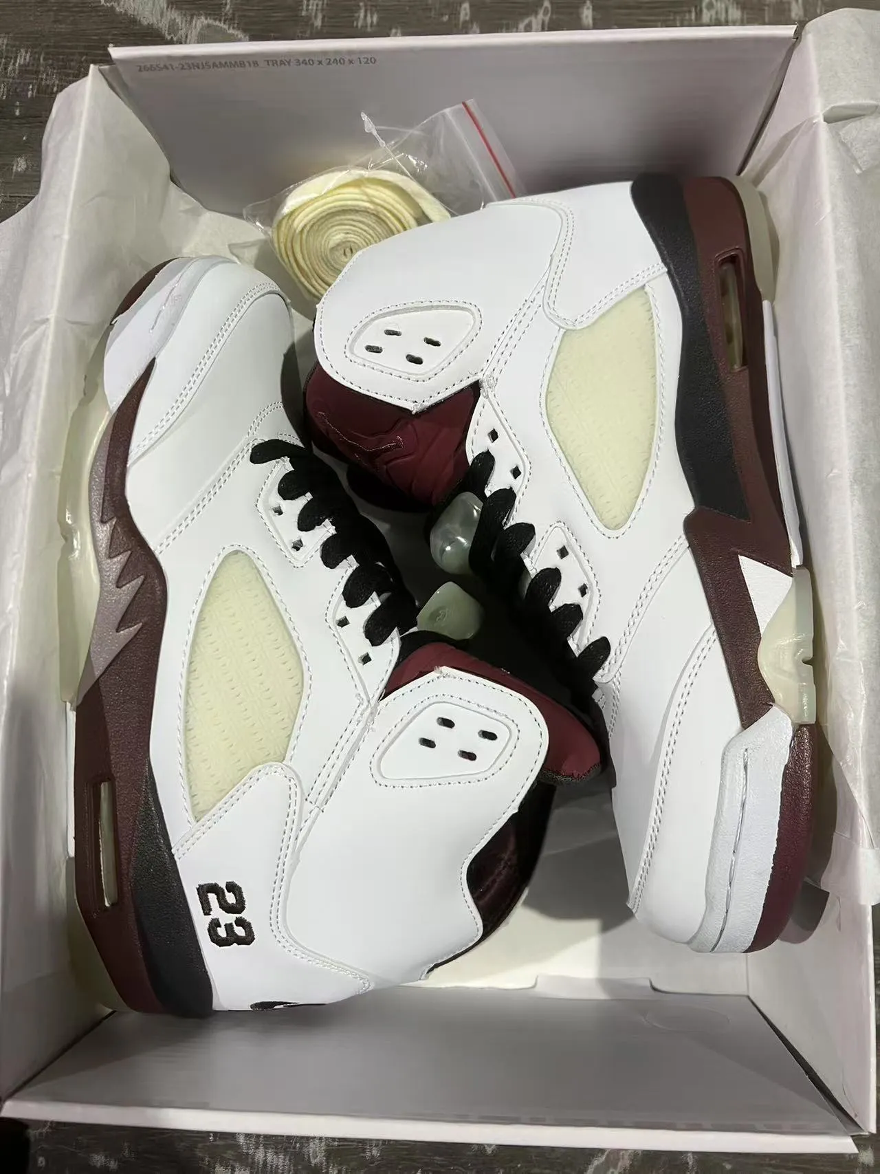 Zapatillas de baloncesto Air Jordan 5 blanco borgoña negro 10