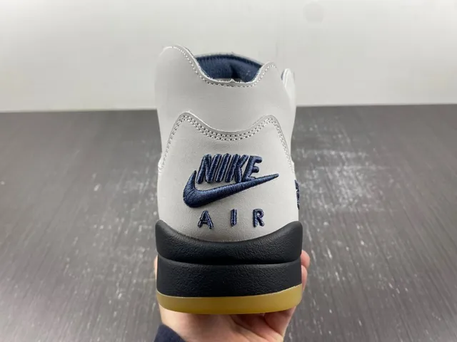 Air Jordan 5 أبيض أزرق بحري أصفر حذاء كرة السلة 4