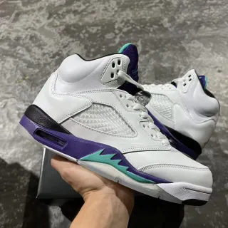 Zapatillas de baloncesto Air Jordan 5 blanco morado verde azulado