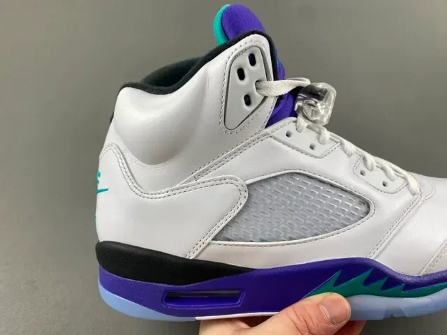 Air Jordan 5 Blanco Púrpura Turquesa Zapatillas de Baloncesto 3