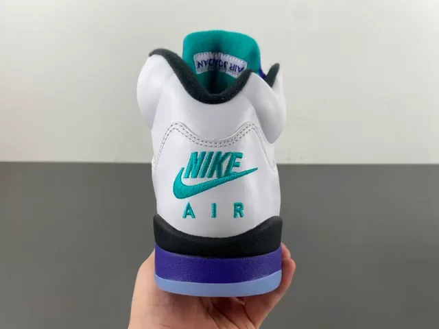 Air Jordan 5 Blanco Púrpura Turquesa Zapatillas de Baloncesto 4