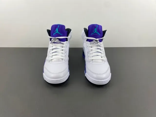 Air Jordan 5 Blanco Púrpura Turquesa Zapatillas de Baloncesto 11