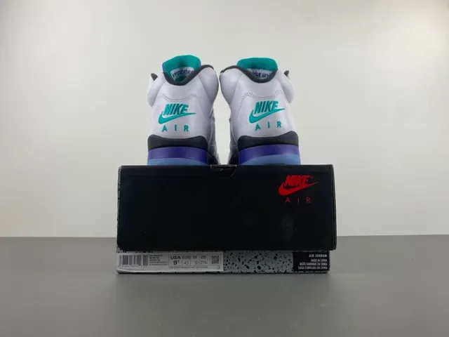 Air Jordan 5 Blanco Púrpura Turquesa Zapatillas de Baloncesto 17