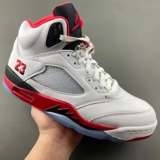 Air Jordan 5 সাদা লাল কালো বাস্কেটবল জুতা