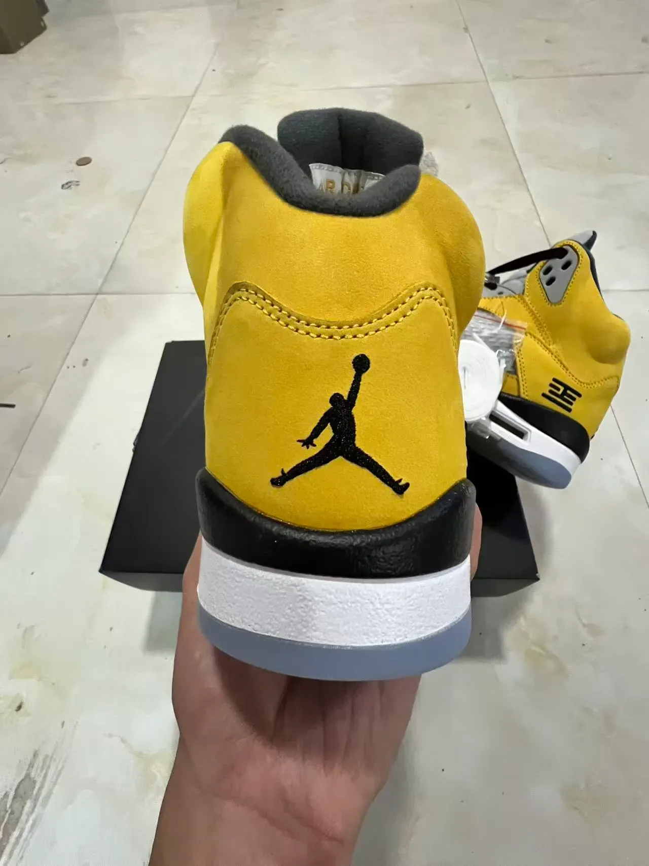 Air Jordan 5 Yellow Black Gray Basketball Shoes 8