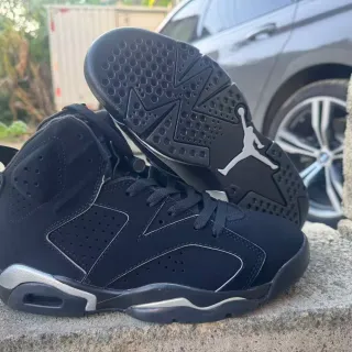 Tênis de basquete Air Jordan 6 preto e prata
