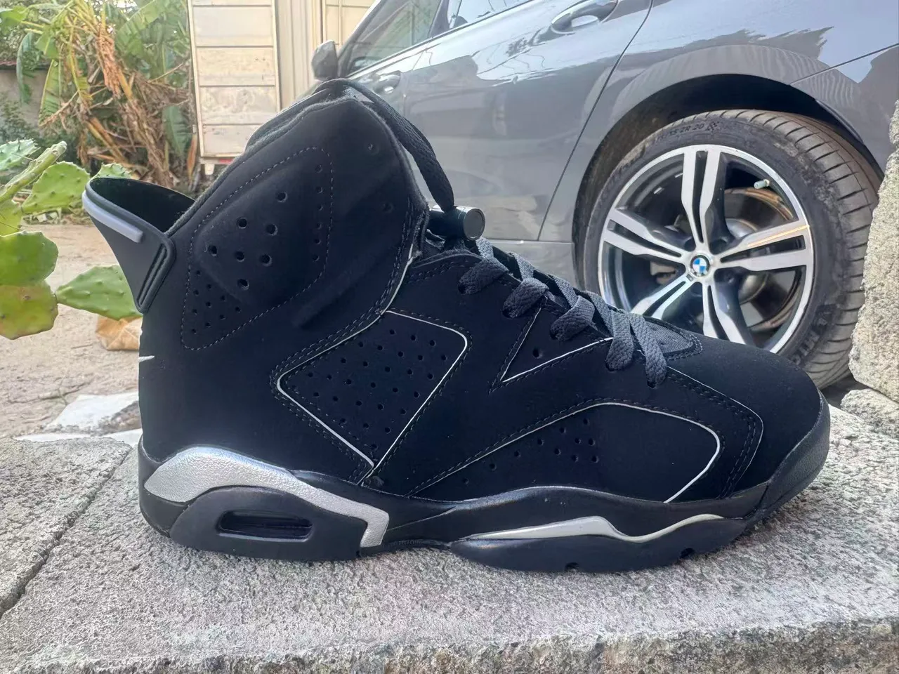 Air Jordan 6 Black Silver Basketball Shoes 3