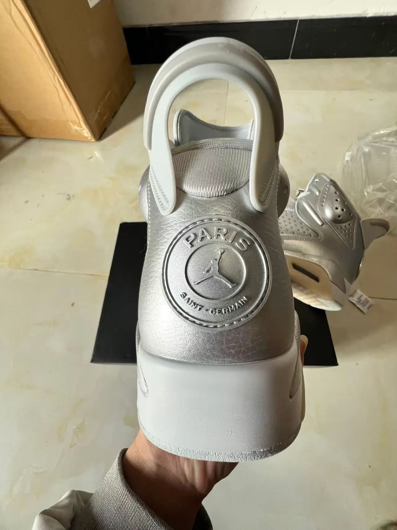 Air Jordan 6 मेटैलिक सिल्वर हाई-टॉप बास्केटबॉल जूते 8