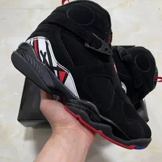 Air Jordan 8 tênis de basquete preto branco vermelho