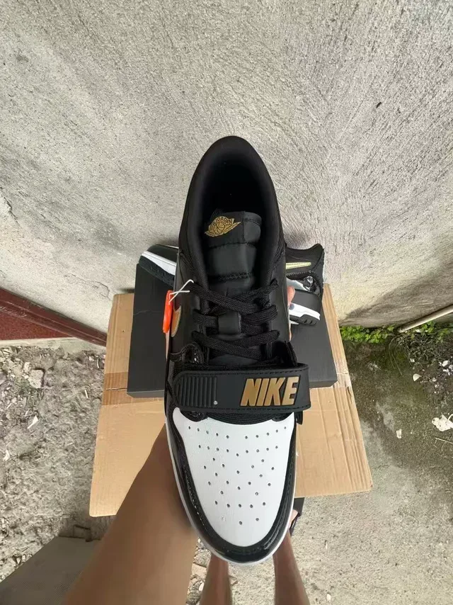 Air Jordan Black Gold Patent Leather Swoosh Overlay Sneakers 3