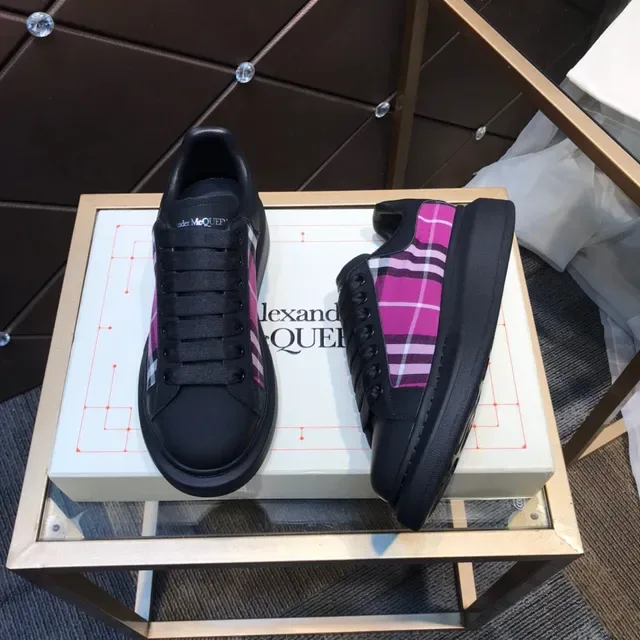Alexander McQueen Oversized Sneaker 黑色品红色格子 Lifestyle Sneakers 7