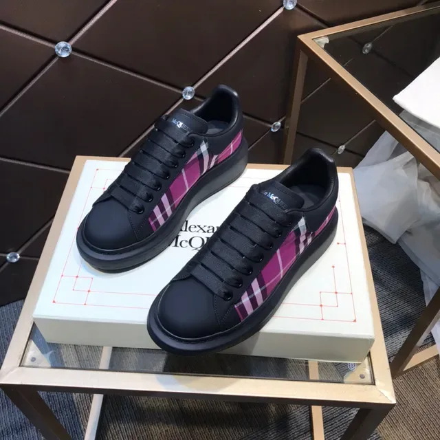 Alexander McQueen Oversized Sneaker 黑色品红色格子 Lifestyle Sneakers 8