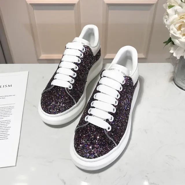 Alexander McQueen Oversized Sneaker Multicolor Glitter White Lifestyle Sneakers 5