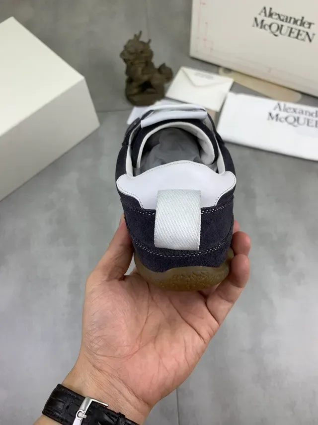 Alexander McQueen Oversized Sneaker Navy Suede Lifestyle Sneakers 3