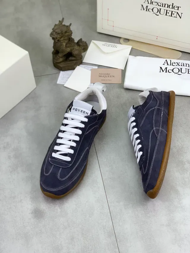 Alexander McQueen Oversized Sneaker Navy Suede Lifestyle Sneakers 5