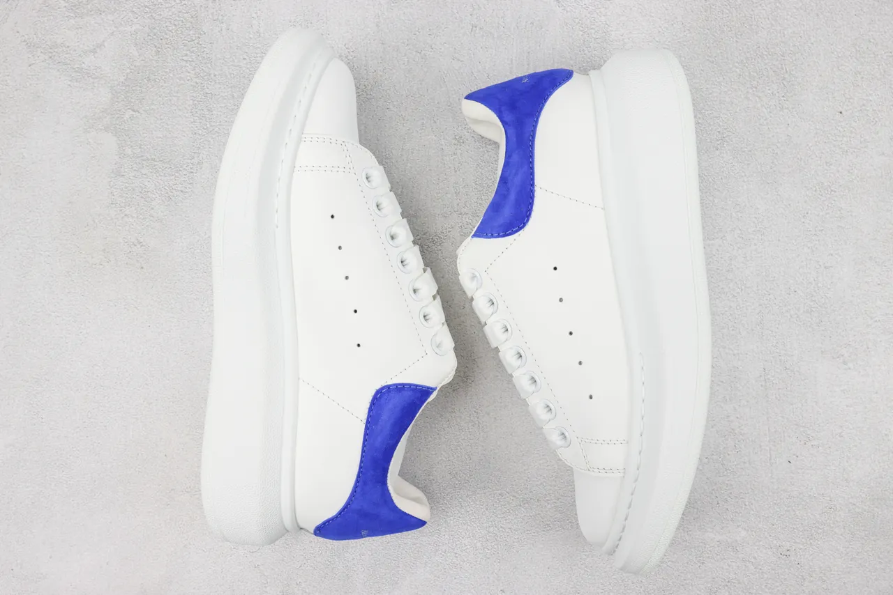 Alexander McQueen Oversized Sneaker White and Blue Suede Lifestyle Sneakers 2