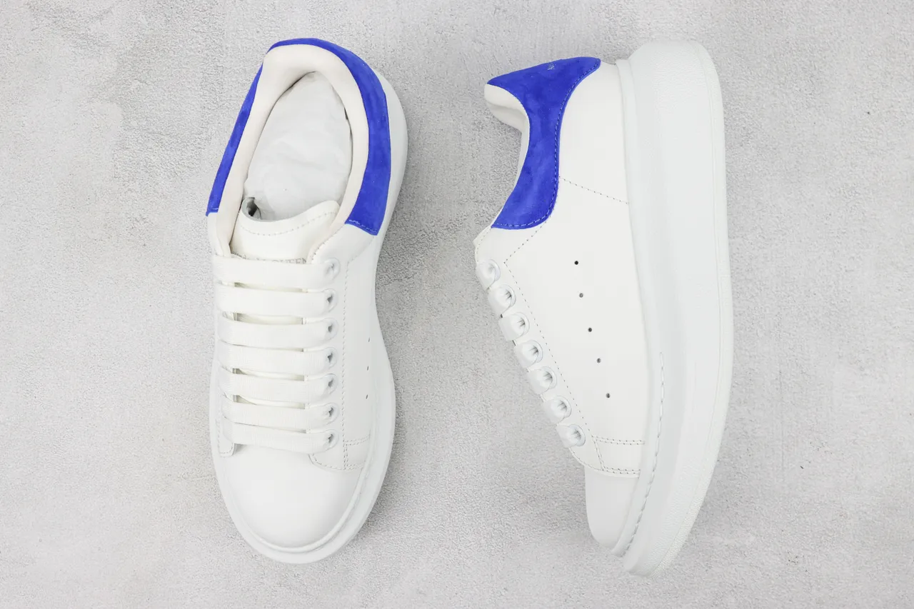 Alexander McQueen Oversized Sneaker White and Blue Suede Lifestyle Sneakers 3