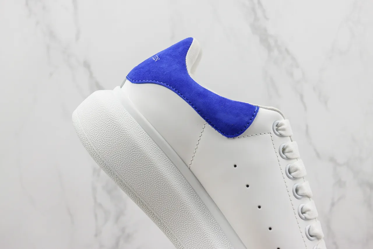 Alexander McQueen Oversized Sneaker White and Blue Suede Lifestyle Sneakers 5