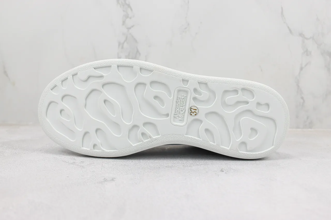 Alexander McQueen Oversized Sneaker White Gray Platform Sole Smooth Leather Upper Lifestyle Sneakers 8