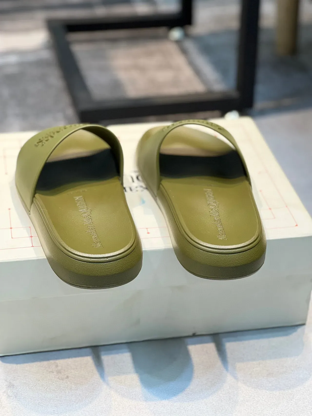Alexander McQueen Slide Olive Green Slippers 2