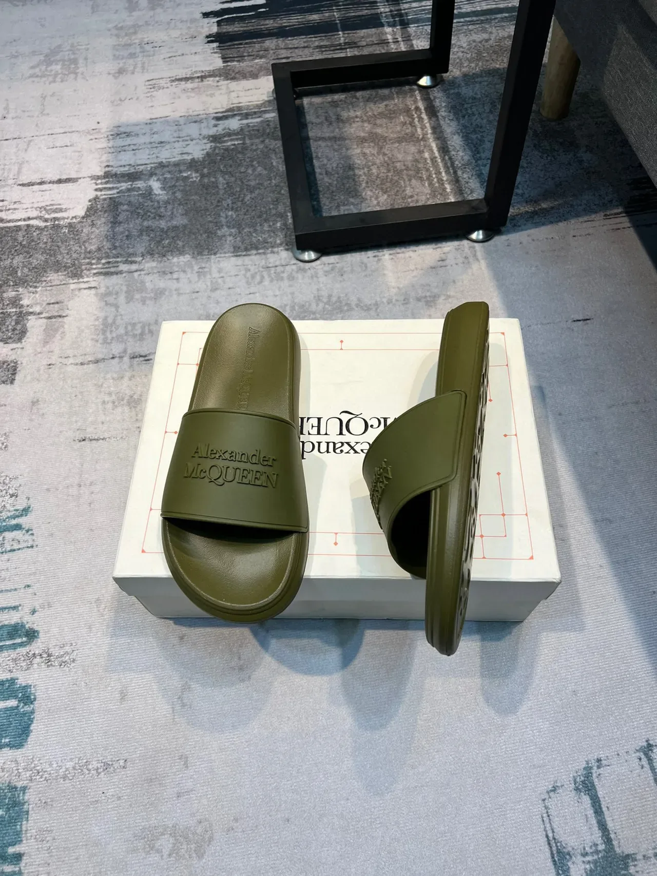 Alexander McQueen Slide Olive Green Slippers 4