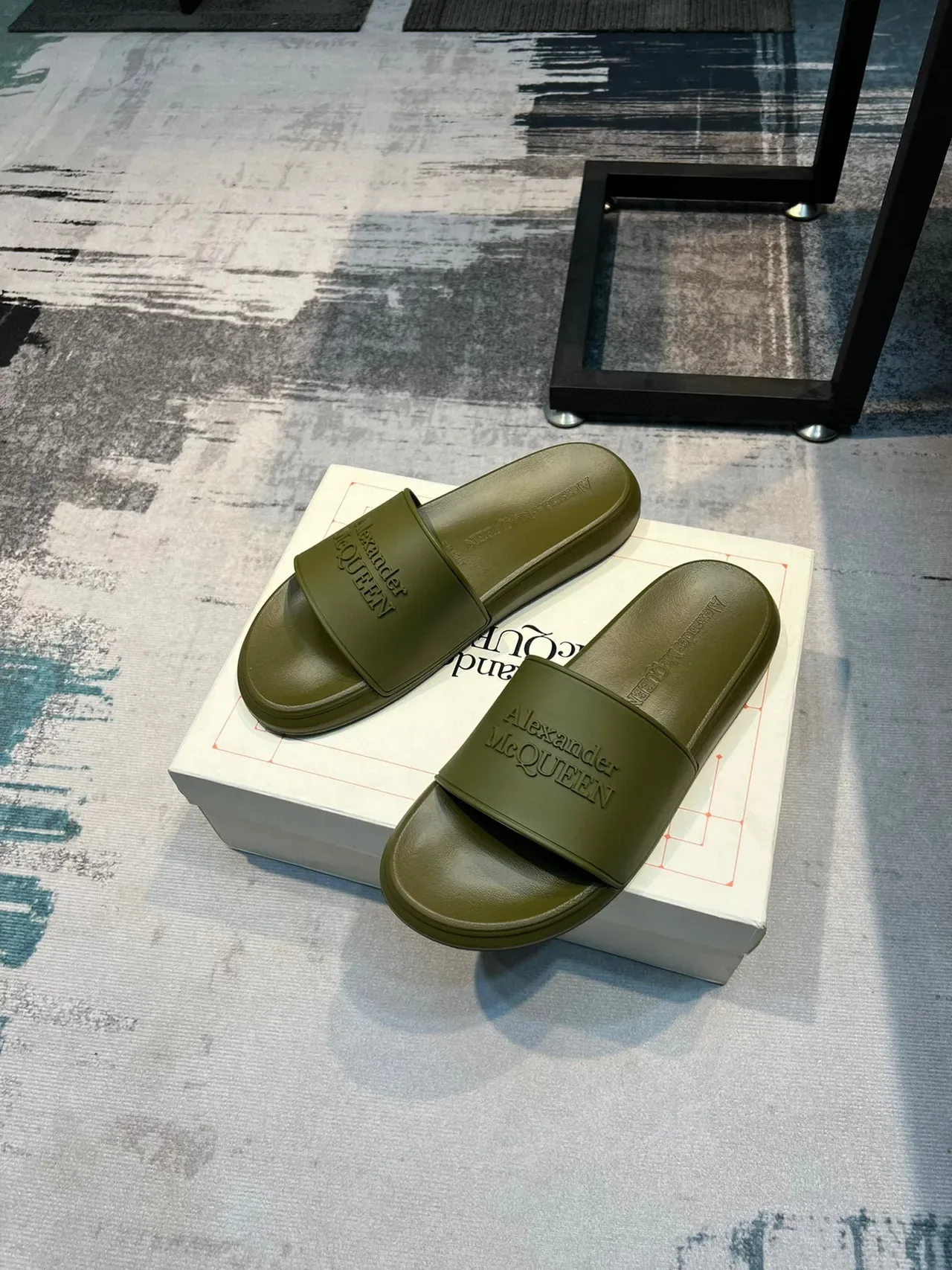 Alexander McQueen Slide Olive Green Slippers 5