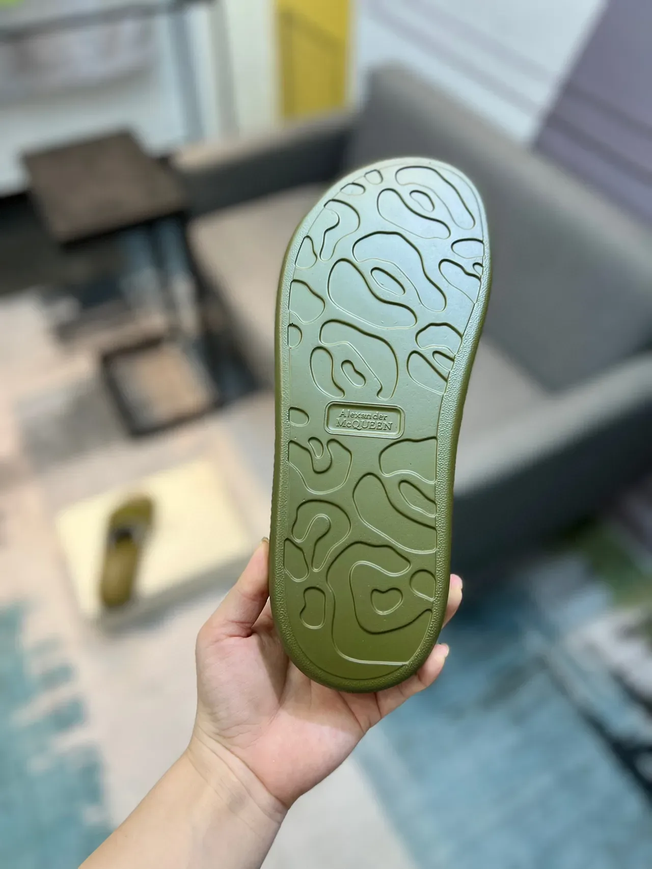 Alexander McQueen Slide Olive Green Slippers 9