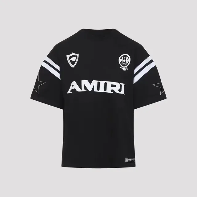 Camiseta Amiri negra y blanca de cuello redondo con estampado gráfico 8