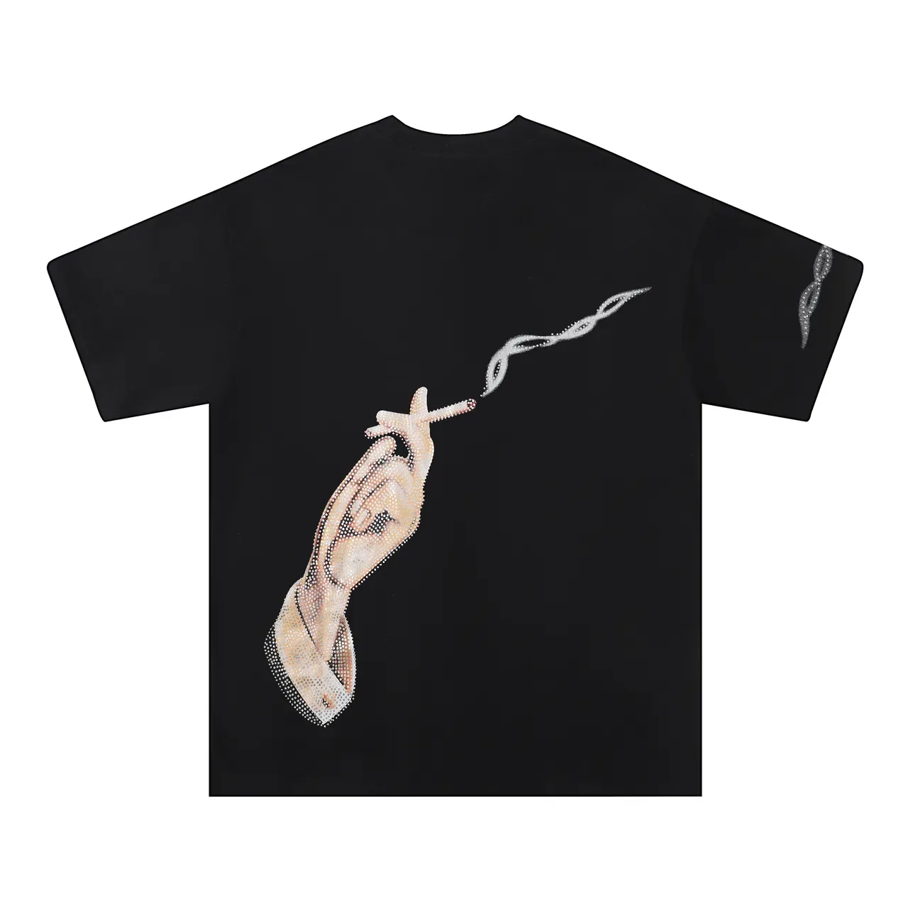 Camiseta Amiri con estampado de mano adornada con cristales 5