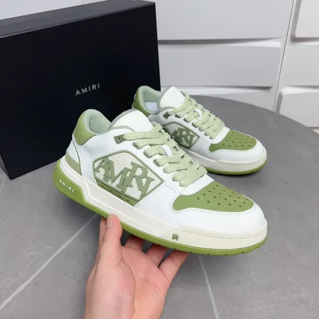 Amiri MA Court Blanc et Vert Olive Sneakers Lifestyle 3