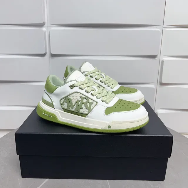 Amiri MA Court Blanc et Vert Olive Sneakers Lifestyle 6