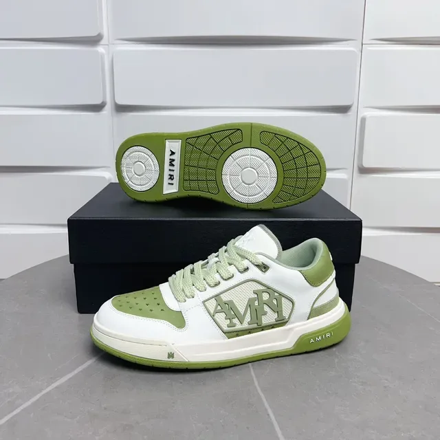 Amiri MA Court Blanc et Vert Olive Sneakers Lifestyle 7