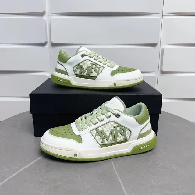 Amiri MA Court Blanc et Vert Olive Sneakers Lifestyle 8