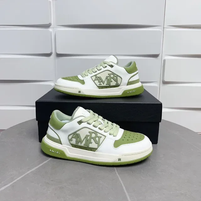 Amiri MA Court Blanc et Vert Olive Sneakers Lifestyle 9
