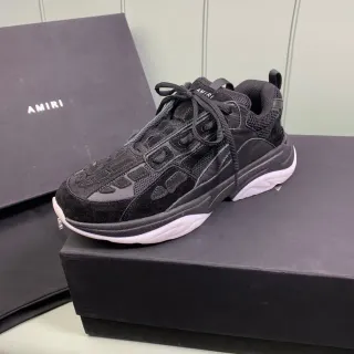 Amiri Skel Top Negro Blanco Multi-Material Upper Midsole Esculpido Chunky Sneakers