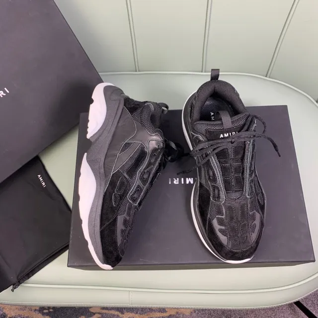 Amiri Skel Top Preto Branco Multi-Material Upper Midsole Esculpido Chunky Sneakers 2