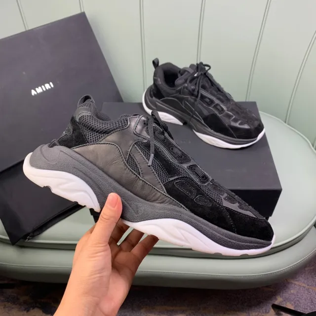 Amiri Skel Top Preto Branco Multi-Material Upper Midsole Esculpido Chunky Sneakers 4
