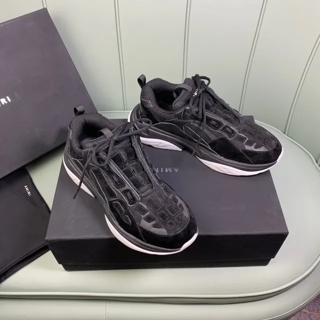 Amiri Skel Top Preto Branco Multi-Material Upper Midsole Esculpido Chunky Sneakers 7