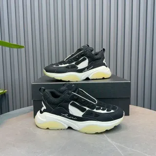 Amiri Skel Top Negro Blanco Amarillo pálido Zapatillas gruesas