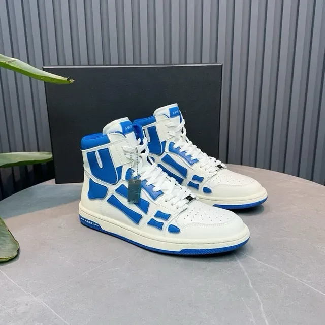 Amiri Skel Top High White and Blue Lifestyle Sneakers 2