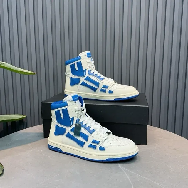 Amiri Skel Top High White and Blue Lifestyle Sneakers 3