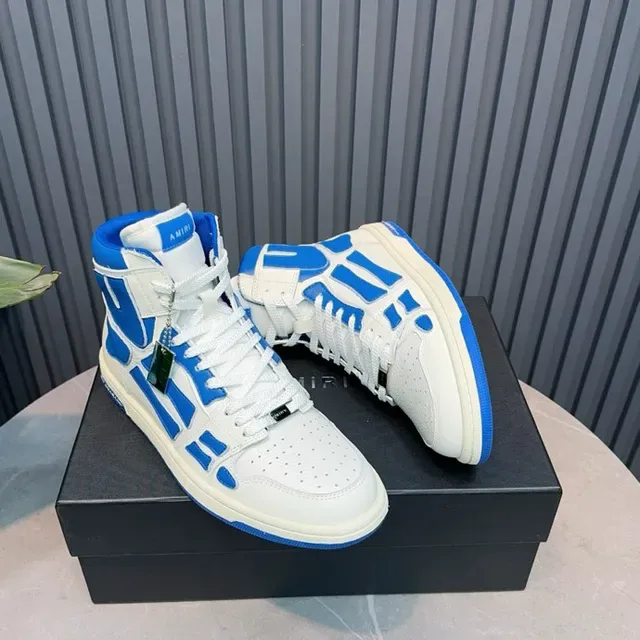 Amiri Skel Top High White and Blue Lifestyle Sneakers 5