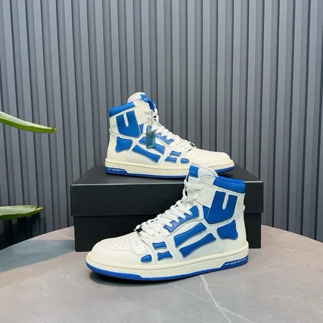 Amiri Skel Top High White and Blue Lifestyle Sneakers 6
