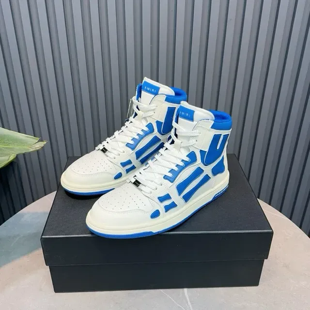 Amiri Skel Top High White and Blue Lifestyle Sneakers 7