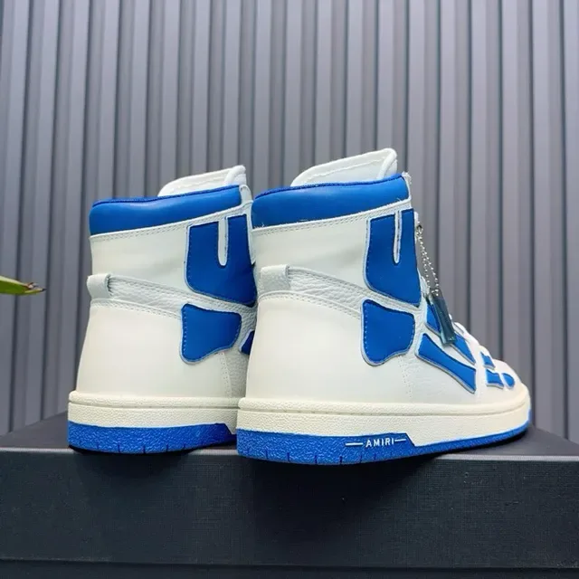 Amiri Skel Top High White and Blue Lifestyle Sneakers 8