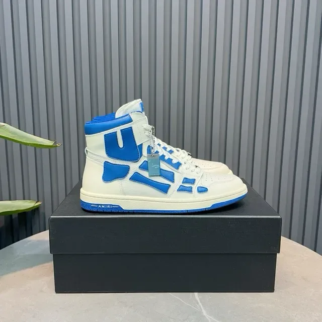 Amiri Skel Top High White and Blue Lifestyle Sneakers 9