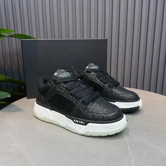Amiri Skel Top Low Sneakers Lifestyle Noir Pailleté 5